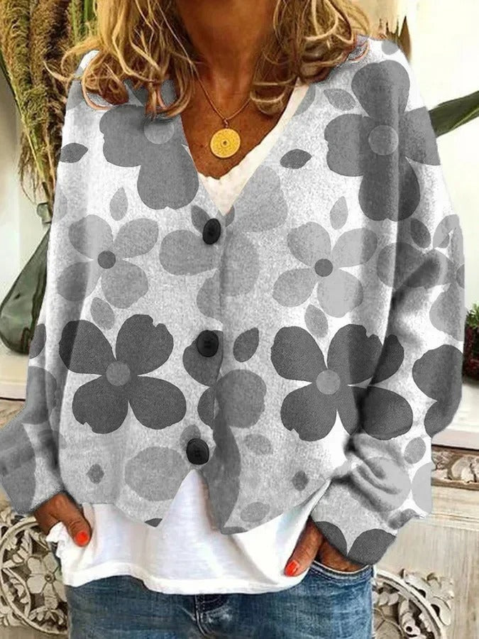 LP | Cardigan stampato con chiusura a bottoni
