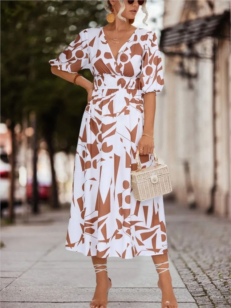 LP | Maxi abito con scollo a V floreale