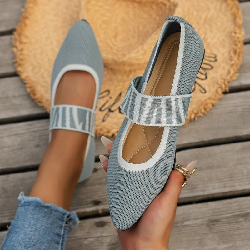 LP | Eleganti ballerine affusolate con cinturino a scacchiera