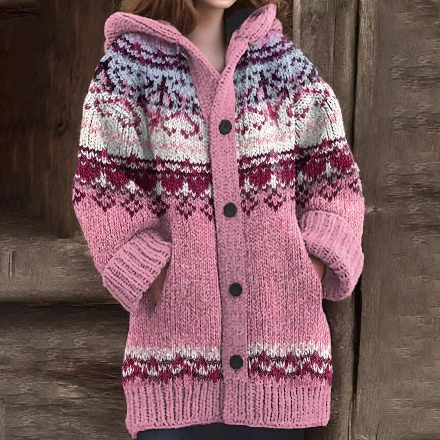 LP | Cardigan da donna vintage in jacquard