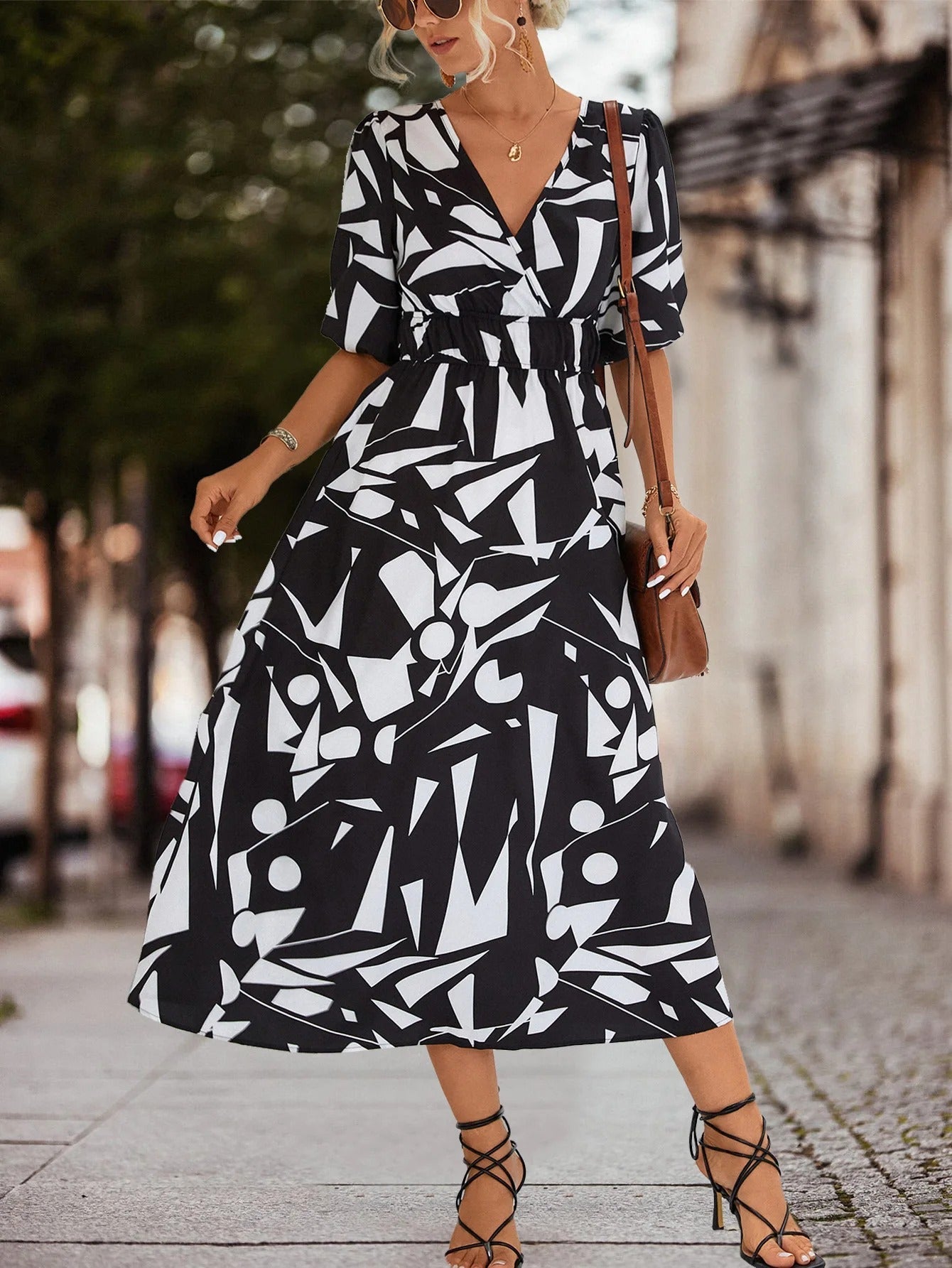 LP | Maxi abito con scollo a V floreale