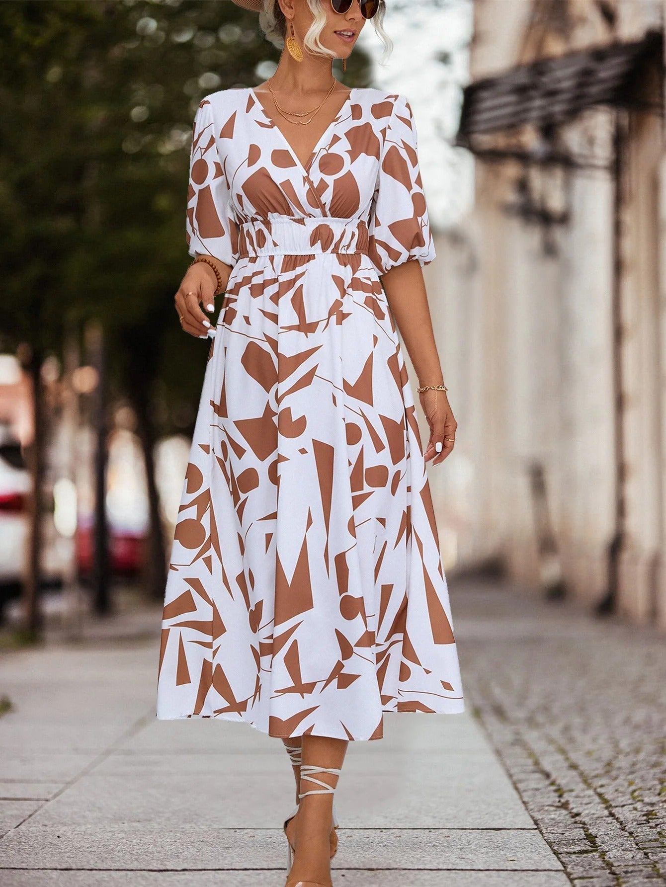 LP | Maxi abito con scollo a V floreale