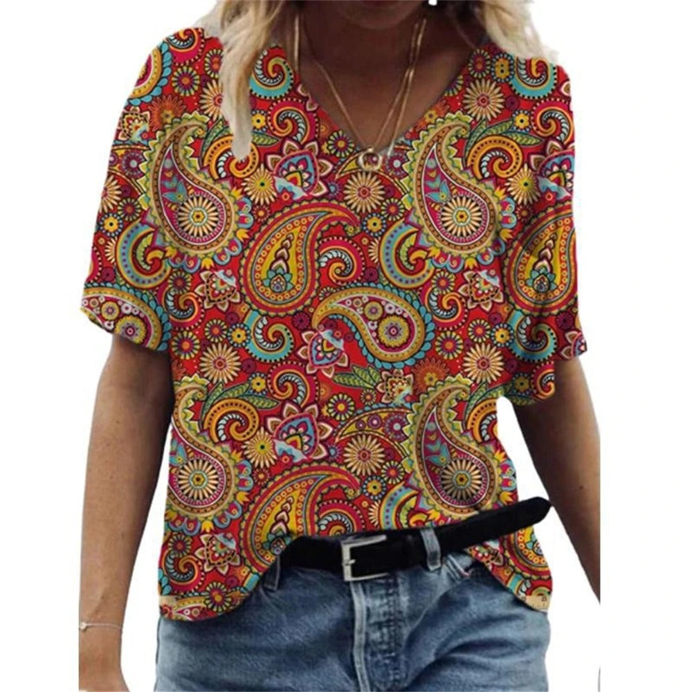 LP | Camicia con scollo a V in stile vintage