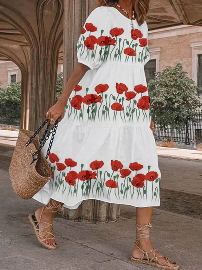 LP | Carolina abito vintage da donna con stampa floreale