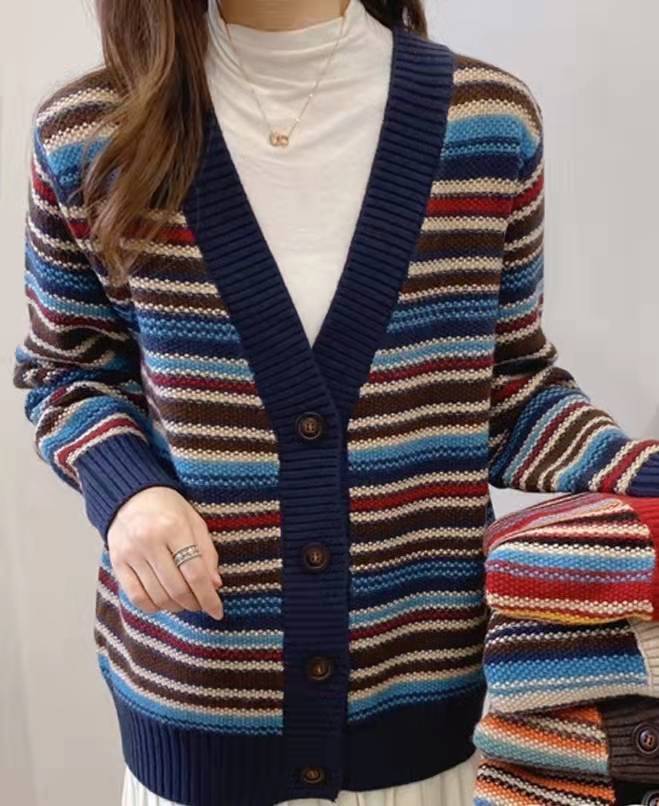 LP | Maglia a righe con scollo a V