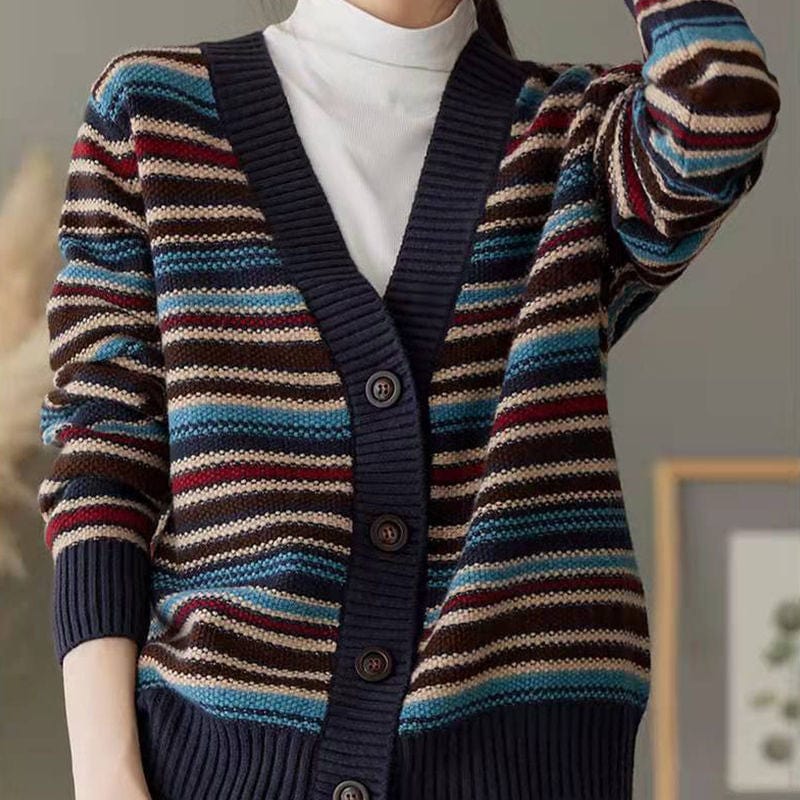 LP | Maglia a righe con scollo a V