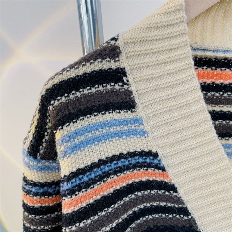 LP | Maglia a righe con scollo a V