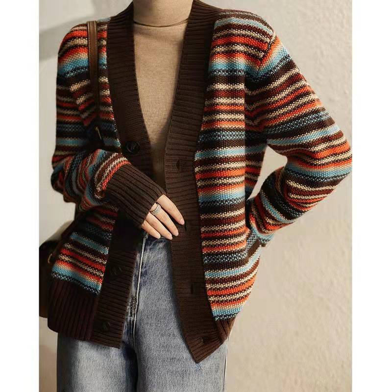 LP | Maglia a righe con scollo a V