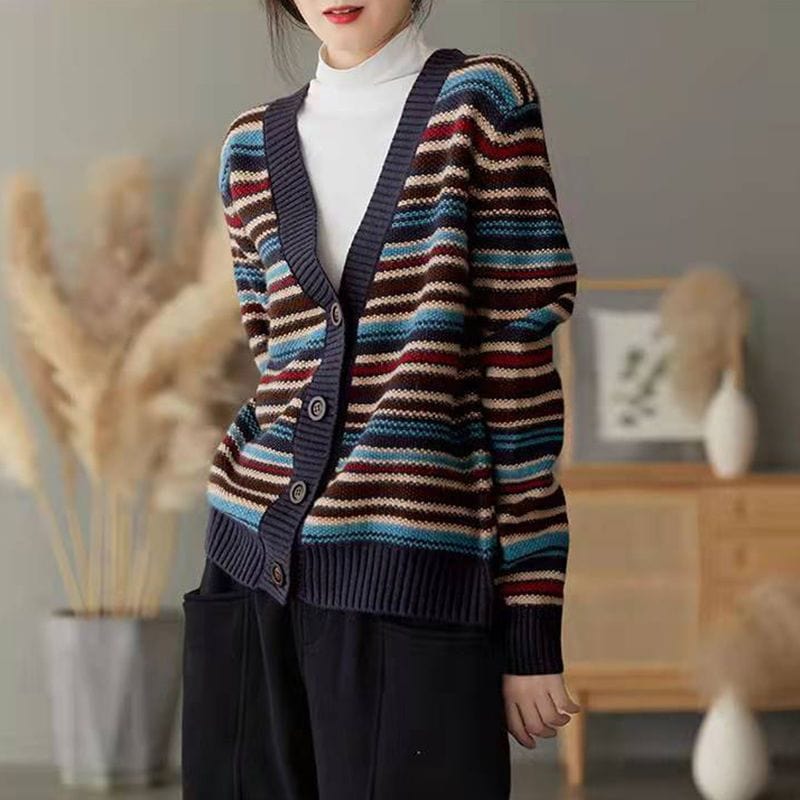 LP | Maglia a righe con scollo a V