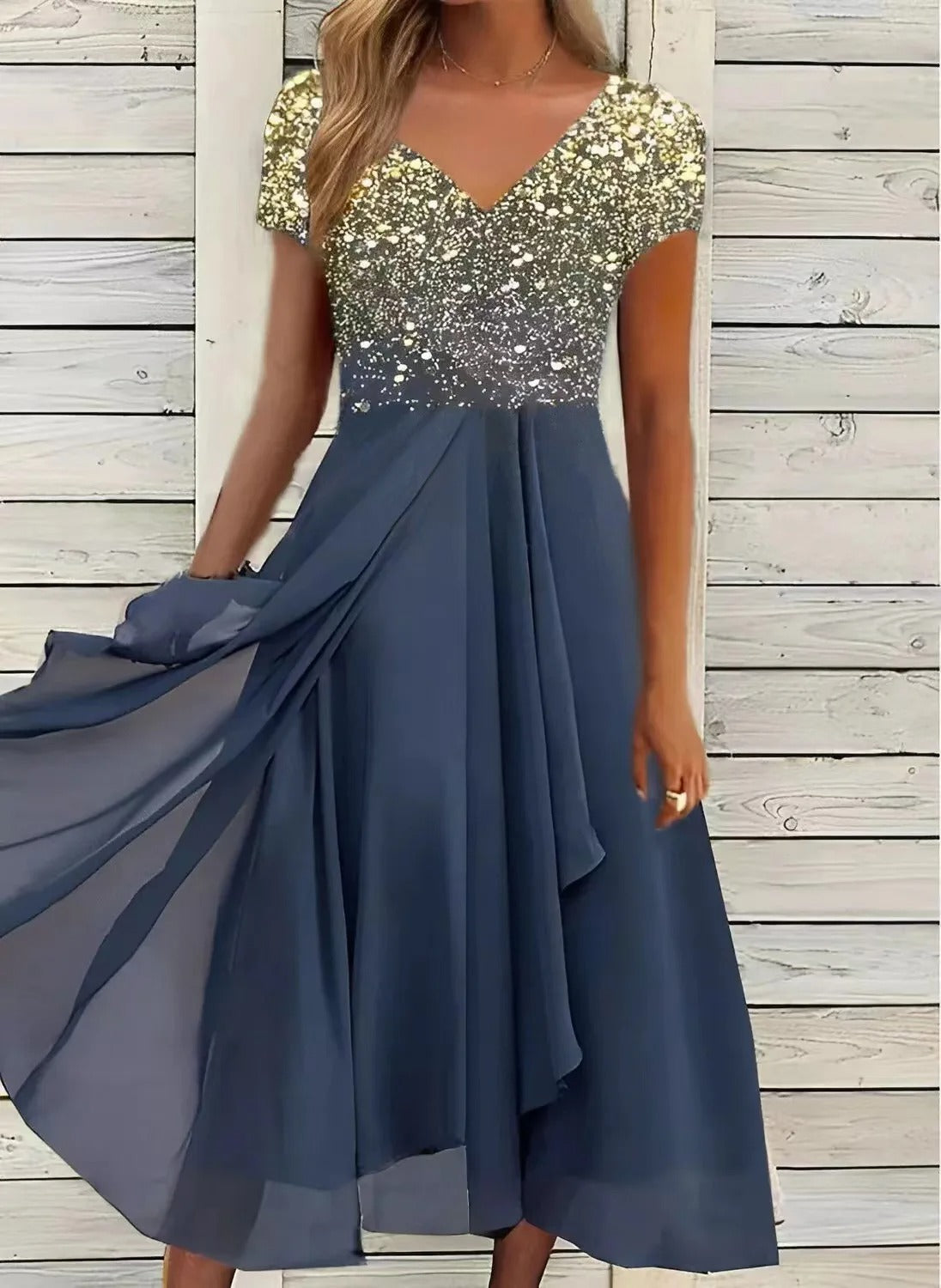 LP | Maxi abito elegante con scollo a V