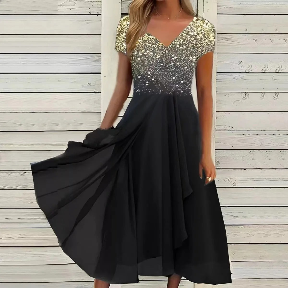 LP | Maxi abito elegante con scollo a V