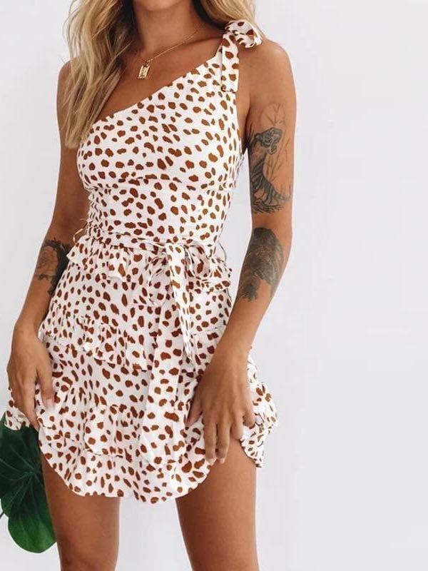 LP | Donna Mini abito floreale con stampa leopardo
