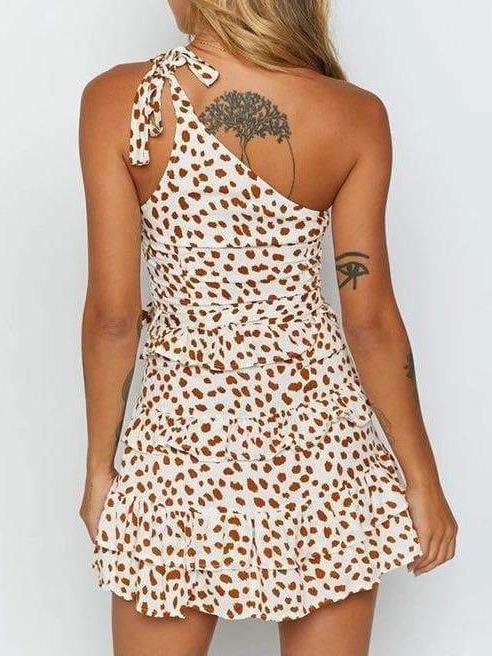 LP | Donna Mini abito floreale con stampa leopardo