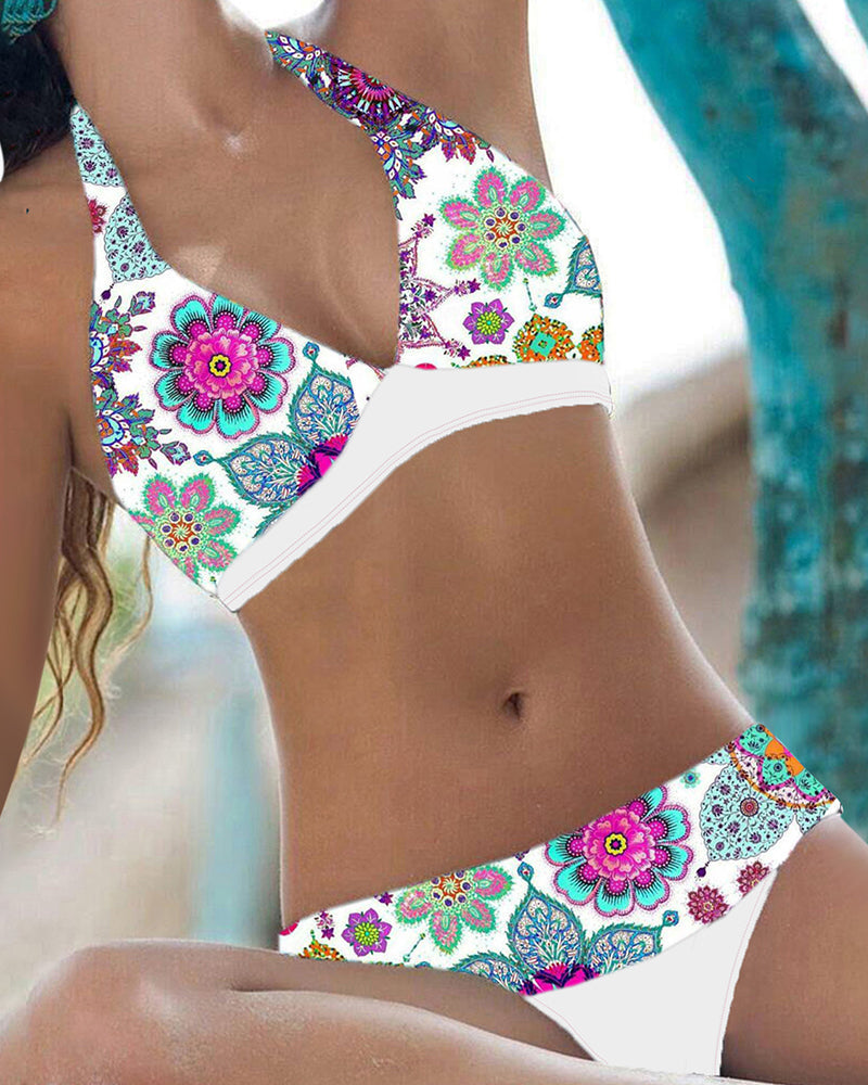 LP | Set bikini con motivo floreale