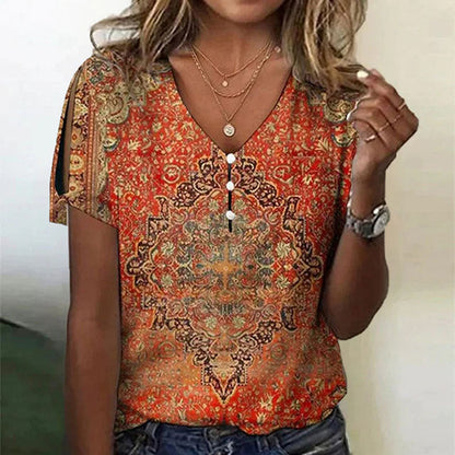 LP | Camicia con scollo a V in stile vintage