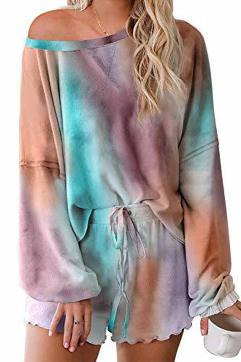 LP | Florcoo Tuta casual con stampa girocollo tie-dye (3 colori)