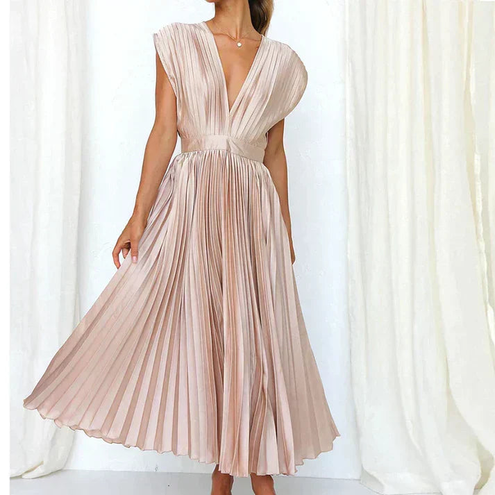 LP | Maxi abito con scollo a V e pinces