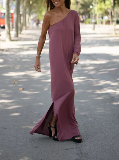 LP | Maxi abito con spalla elasticizzata