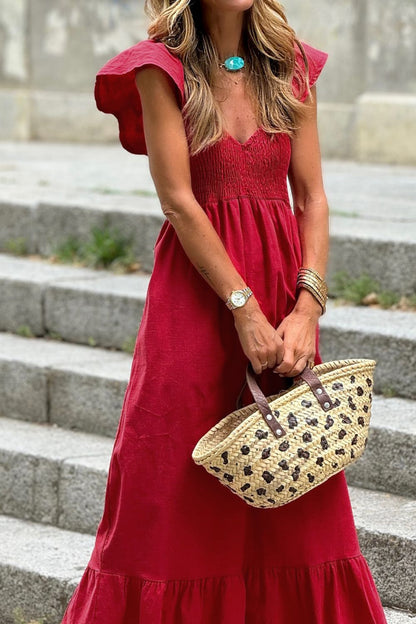 LP | Maxi abito smocked con maniche arricciate