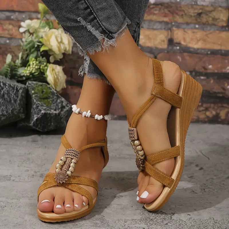 LP | Sandali con zeppa in stile boho
