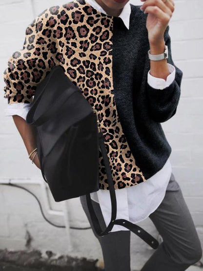 LP | Maglia patchwork leopardata chic da donna