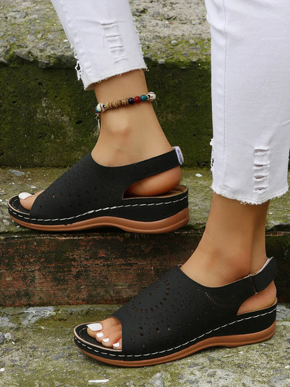 LP | Modello etnico punzonato con velcro cavo Sandalo retrò