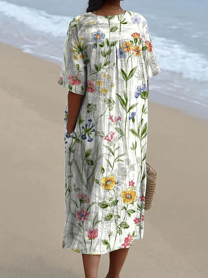 LP | Abito casual vintage con motivo floreale per donna