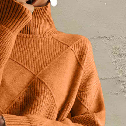 LP | Maglione chic a collo alto in maglia geometrica