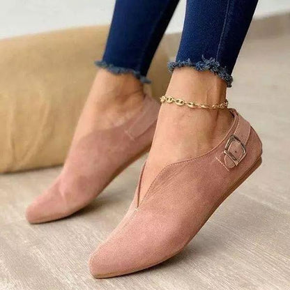 LP | Ballerine chic in pelle scamosciata con elegante dettaglio di fibbia