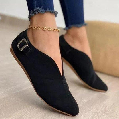 LP | Ballerine chic in pelle scamosciata con elegante dettaglio di fibbia