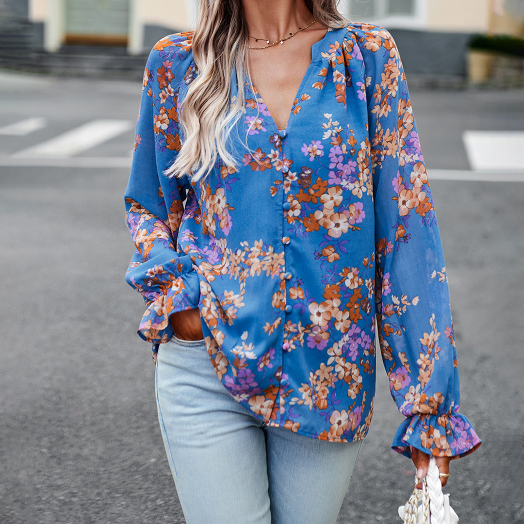 LP | Top a maniche lunghe alla moda e versatile con motivo floreale