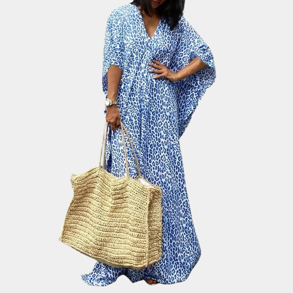 LP | Maxi abito con stampa leopardata per donna