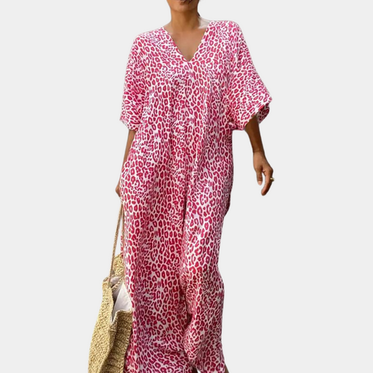 LP | Maxi abito con stampa leopardata per donna