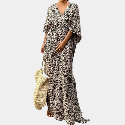 LP | Maxi abito con stampa leopardata per donna