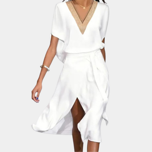 LP | Abito midi moderno con scollo a V