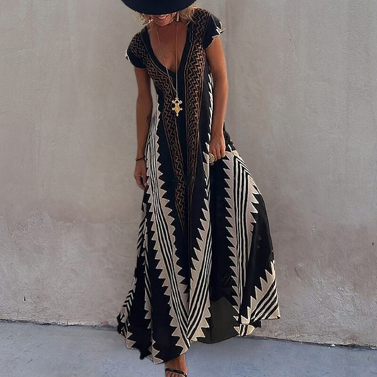 LP | Maxi abito geometrico in stile bohémien