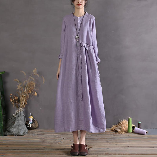 LP | Maxi abito vintage con maniche corte