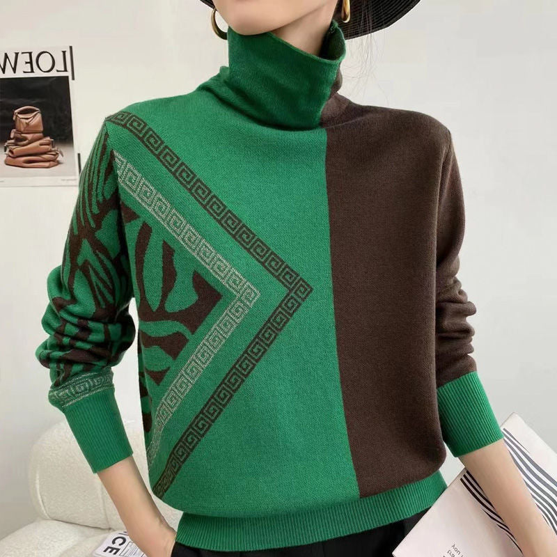 LP | Maglia chic con scollo a tartaruga e motivo geometrico