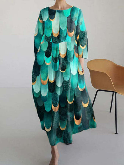 LP | Maxi abito elegante con stampa colorata