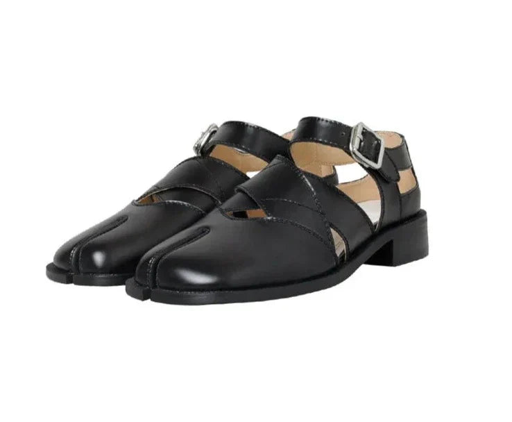 LP | Ballerine in pelle con punta crosta