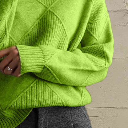 LP | Maglione chic a collo alto in maglia geometrica