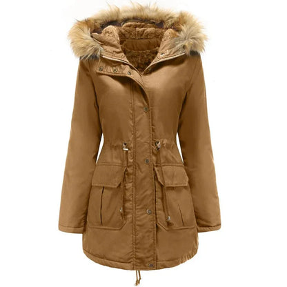 LP | Il cappotto foderato in cotone con il caldo collo di pelliccia vi ruberà il cuore