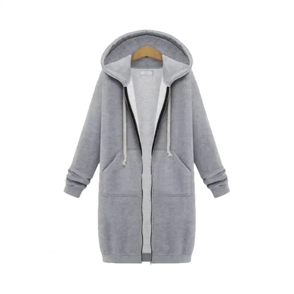 LP | Felpa monocolore da donna a maniche lunghe con cappuccio