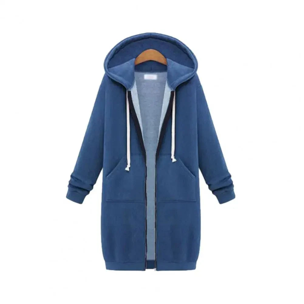 LP | Felpa monocolore da donna a maniche lunghe con cappuccio
