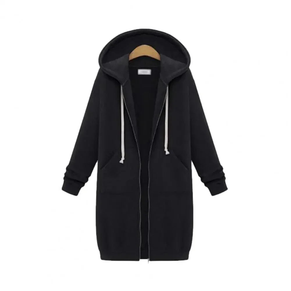 LP | Felpa monocolore da donna a maniche lunghe con cappuccio