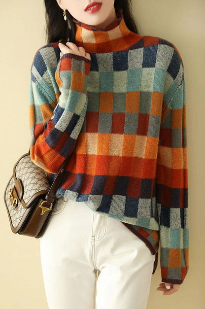 LP | Elegante maglione dolcevita con stampa