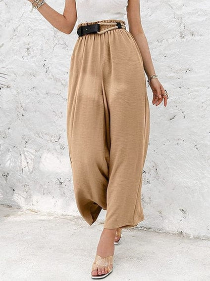 LP | Pantaloni con arricciatura ed elastico a vita alta