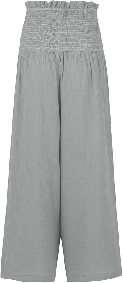 LP | Pantaloni con arricciatura ed elastico a vita alta