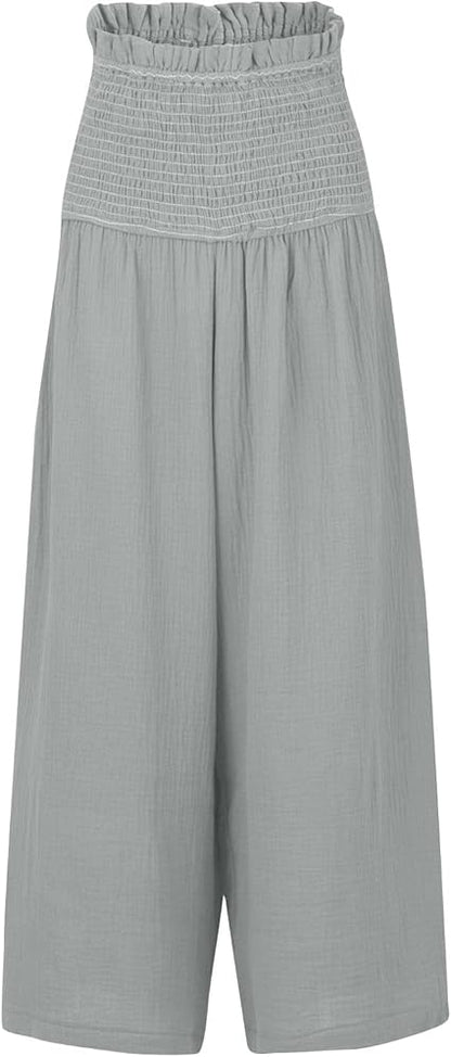 LP | Pantaloni con arricciatura ed elastico a vita alta