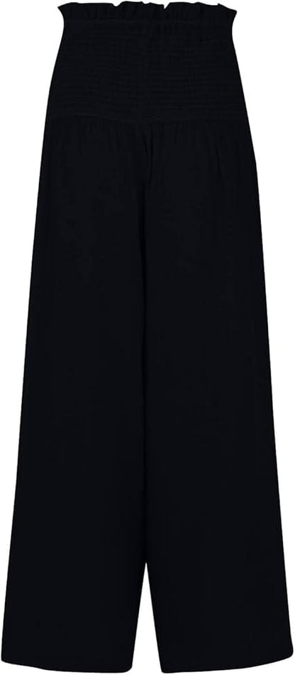LP | Pantaloni con arricciatura ed elastico a vita alta